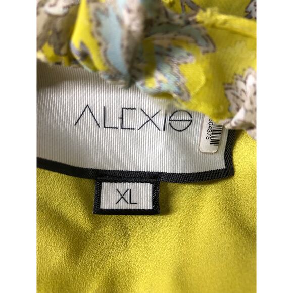 Alexis Auja Dress Floral Print Long Sleeve Ruffle Tiered Midi Cottage Yellow XL - Picture 6 of 8